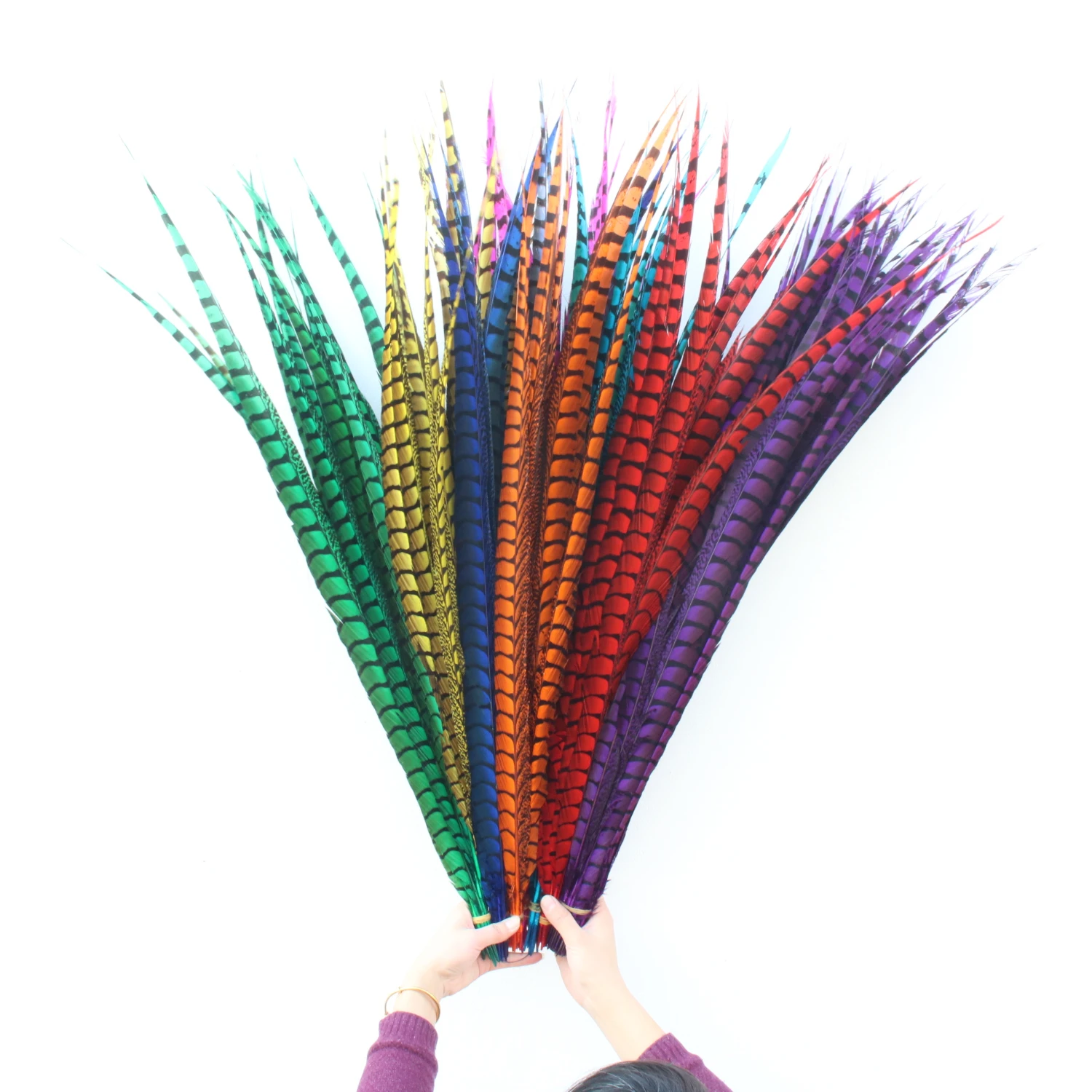 Plumas de cola de fais&aacute;n para manualidades, adornos de boda, Plumas de fais&aacute;n, 36-40 pulgadas/90-100CM, 50 unids/lote-0