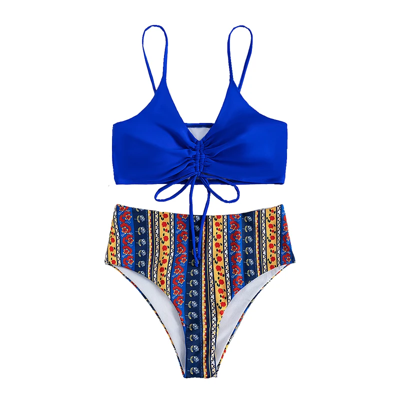 

Vintage High Waist Bikinis Female String Biquini Fashion Swimsuit Women'S Beach Swim Swimwear Bandeau Push Up Bikini Set