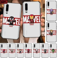 cartoon cute marvel hero anime transparent clear phone case for huawei honor 20 10 9 8a 7 5t x pro lite 5g etui coque hoesjes