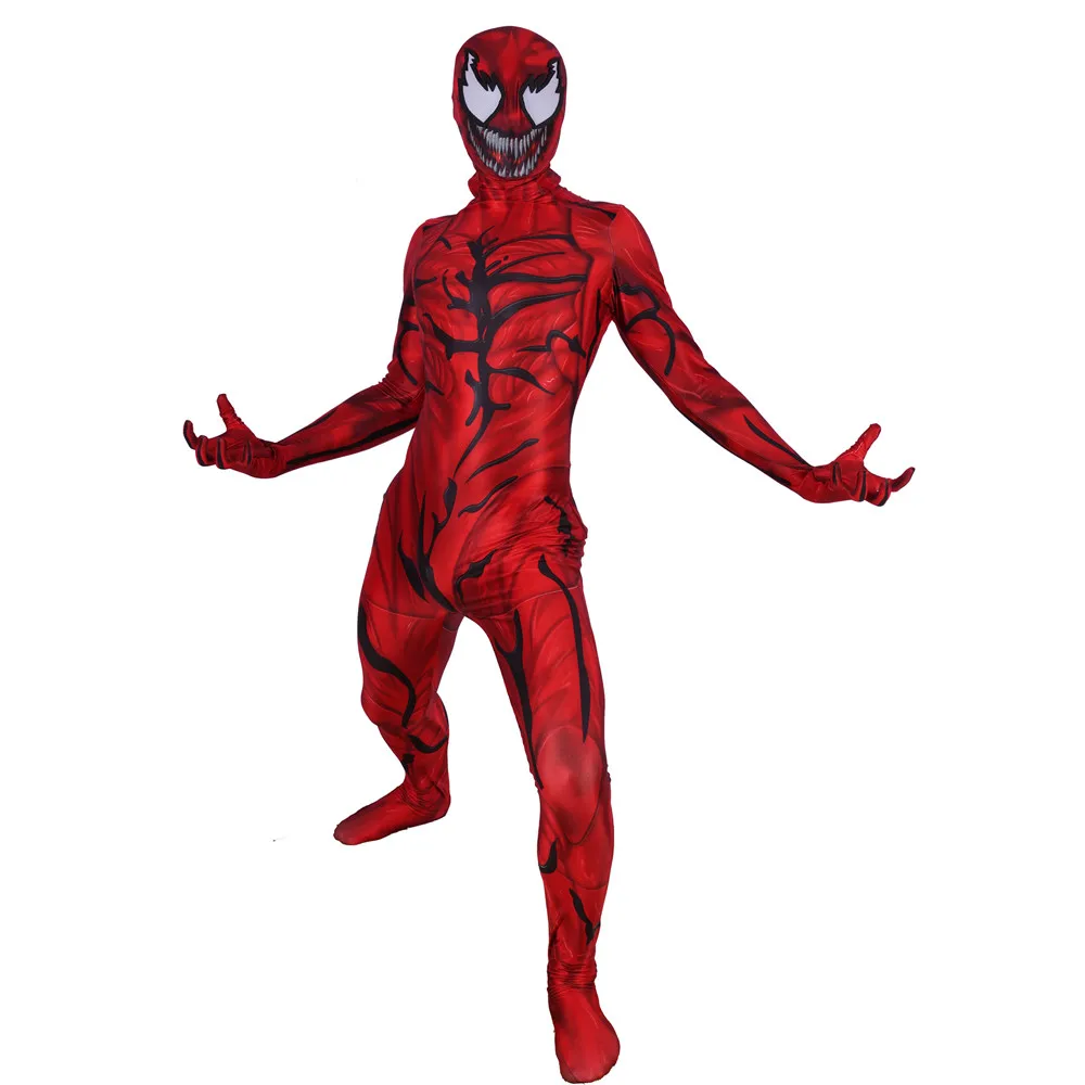unisex adult kids carnage cletus kasady super villain cosplay costume zentai bodysuit suit jumpsuits halloween free global shipping