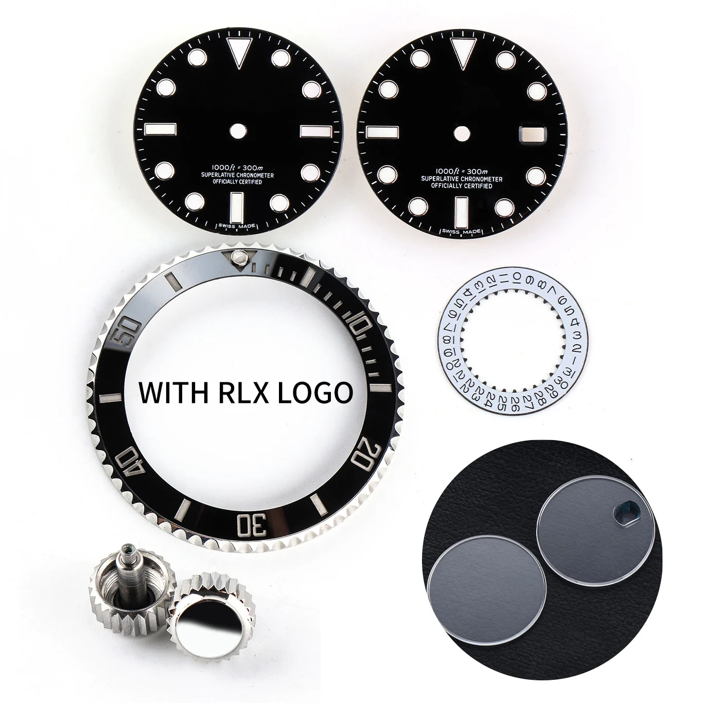 Набор деталей для часов календарь циферблат дата очистки C3 керамический ободок