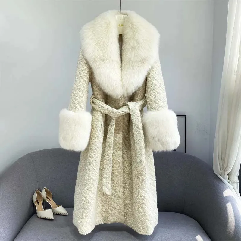 Parker Female Coat Fox fur Collar Casual Women Woolen Jacket Winter Temperament Fashion High-Quality NBH581 | Женская одежда