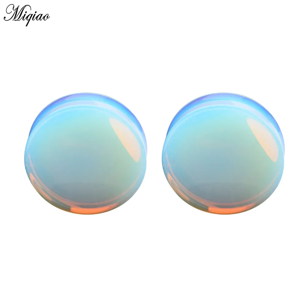 

Miqiao 2pcs Hot New Product Opal Ear Expander 5mm-25mm Exquisite Body Piercing Jewelry