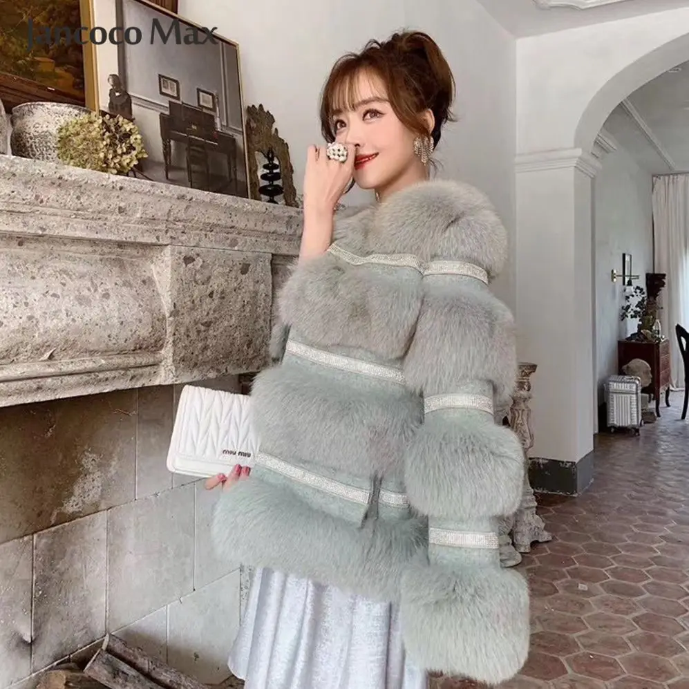 Зимнее меховое пальто из натурального Лисьего меха теплое модное женская