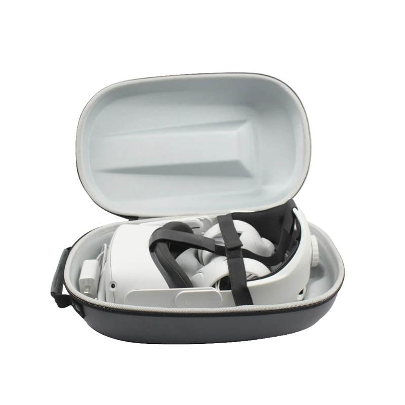 

2in1 PU Storage Bag & Adjustable Replacement Comfortable Head Strap for Oculus Quest 2 VR Carrying Protective Case Accessories