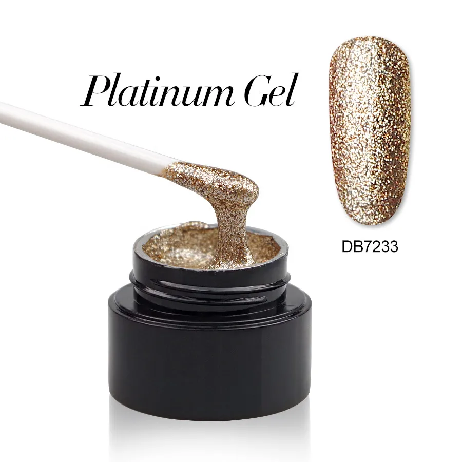 Гель-лак для ногтей Platinum Sequins розовое золото блестящий лак мерцающие блестки