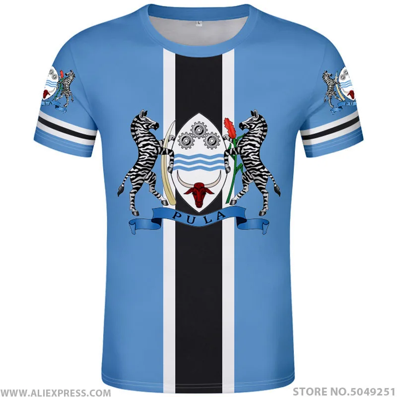 

BOTSWANA T Shirt Photo T-shirt Bw Nation Flag English College Black Clothing Print Free Custom Made Jersey Casual Short