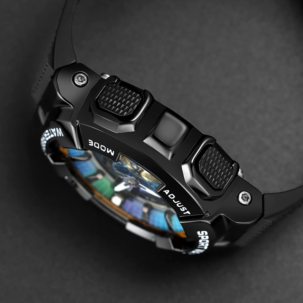 Модные трендовые мужские часы индивидуальные электронные наручные с поднятием