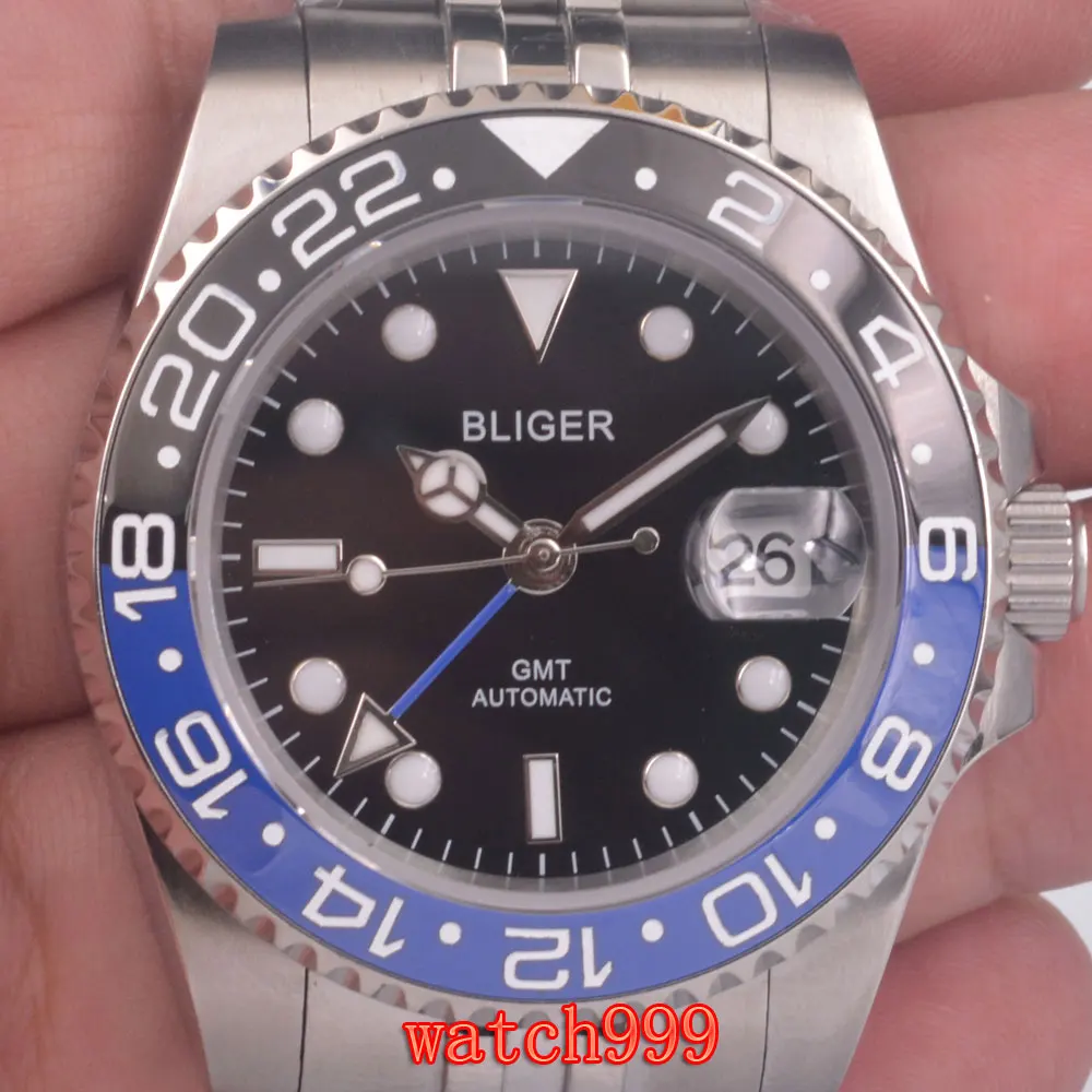 Часы Bliger Мужские механические с индикацией даты модные светящиеся браслетом из