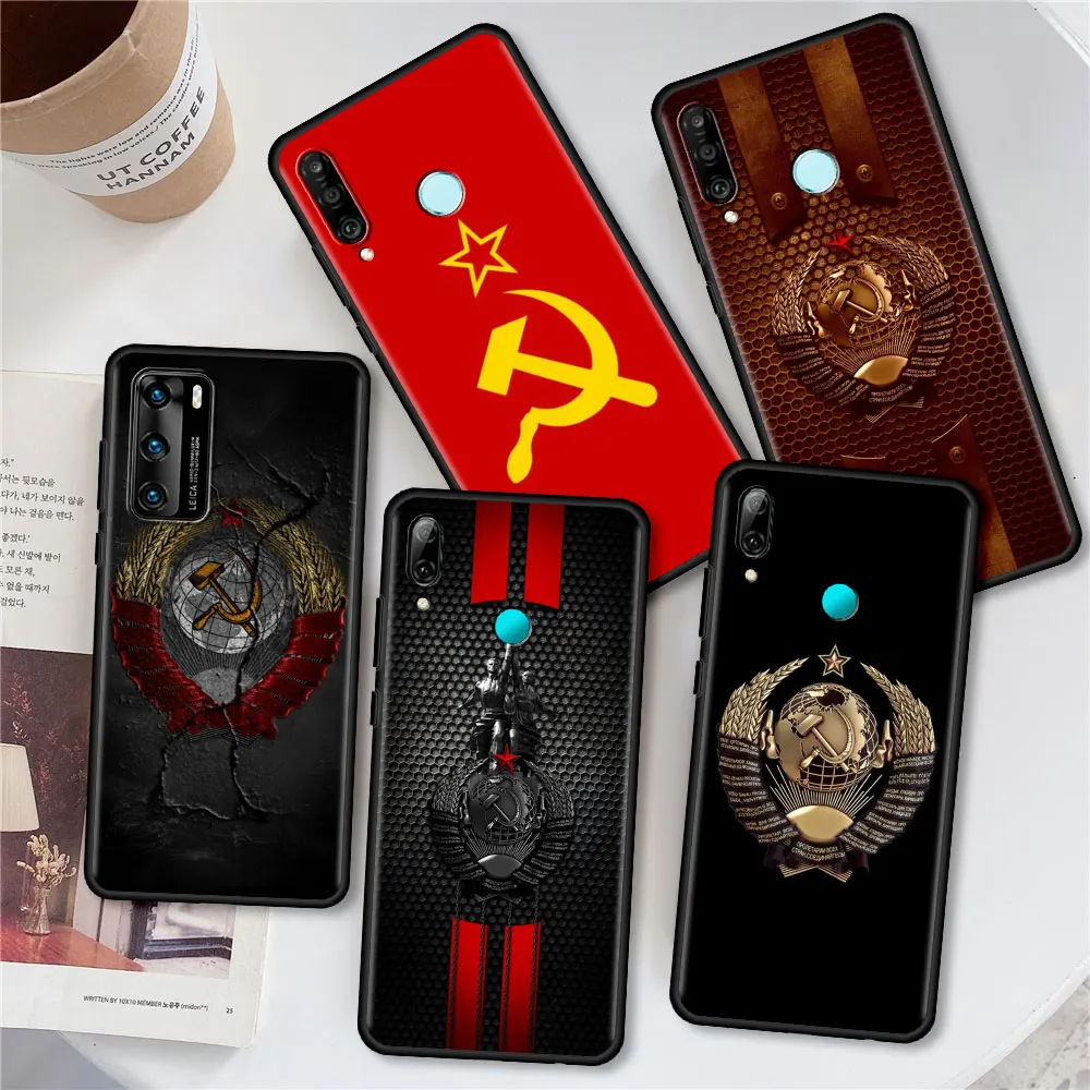 

Soft Case For Huawei P30 P40 Lite E P Smart Z Y6 Y7 Y9 2019 P20 Pro Honor 9X 20 Play 9A 8X Back Phone Cover Vintage USSR CCCP