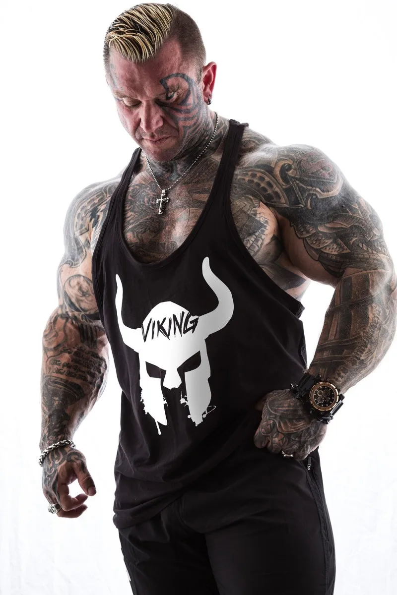 Спортивные костюмы мужские топы летние хлопковые облегающие майки одежда для