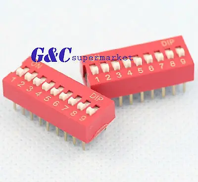 10 шт. Красный 2 54 мм шаг 9 бит Позиции Пути Презентация Тип DIP