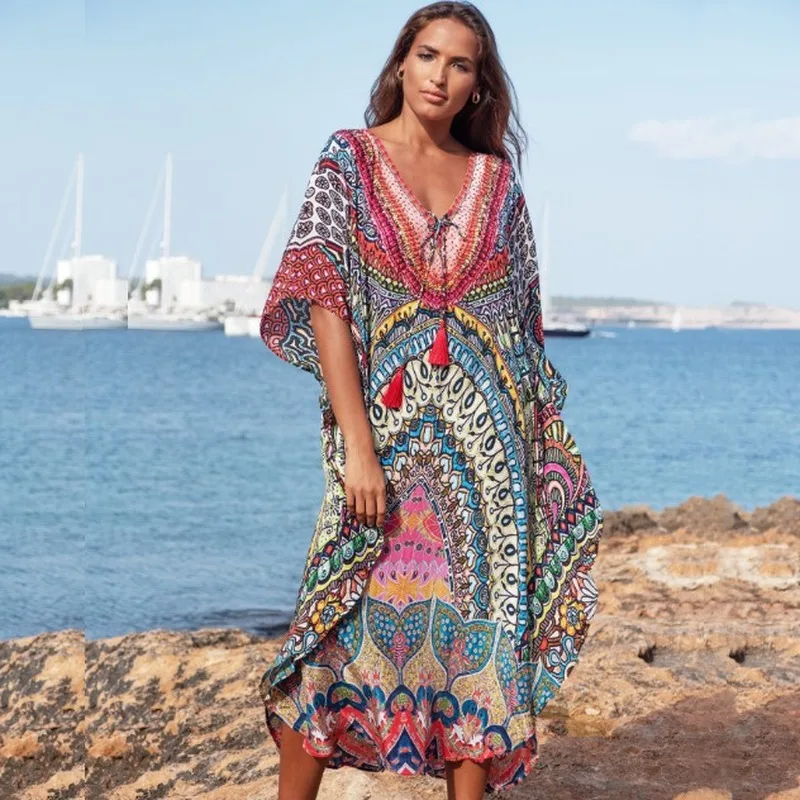 

Quick-drying Long Beach Dress Robe De Plage Swimwear Women Cover Ups Tunic Pareo Cover Up Kaftan Beach Saida De Praia Beachwear