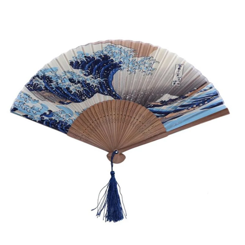 

Summer Vintage Bamboo Folding Hand Held Flower Fan Chinese Style Colorful Fans Gifts Wedding Ornaments Fan Craft Gift 2021