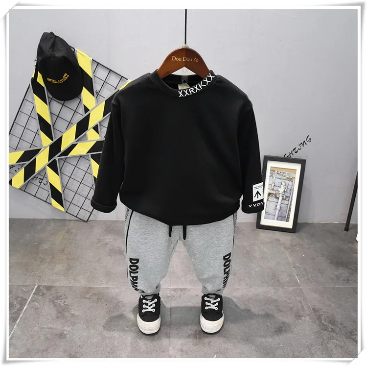 Комплект одежды для маленьких мальчиков весна-осень Детские хлопковые толстовки