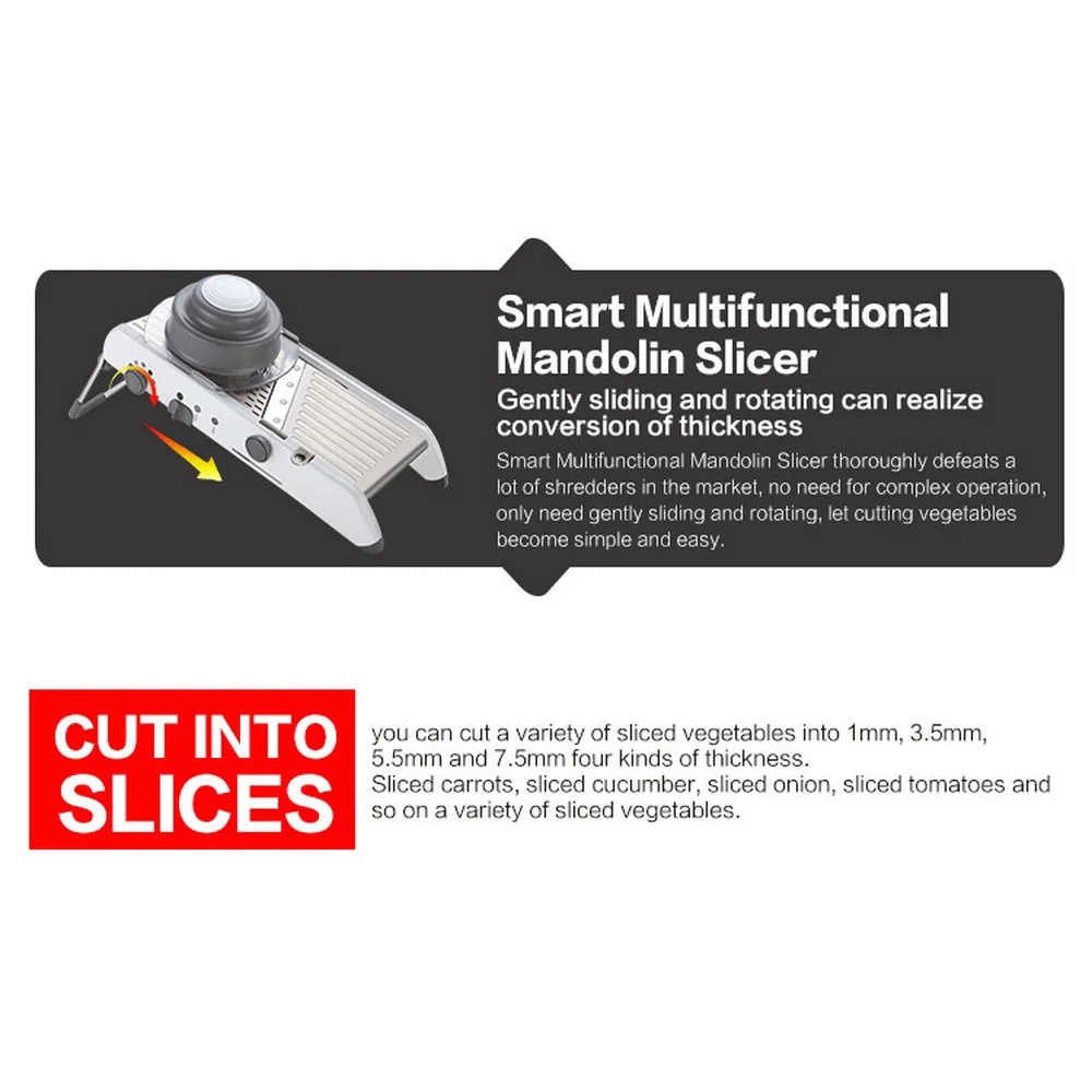 18 видов Регулируемый мандолин слайсер из нержавеющей стали ручной резак овощная