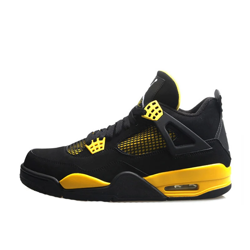 Мужские баскетбольные кроссовки Nike Air Jordan 4 спортивные для улицы крутые Серые 408452