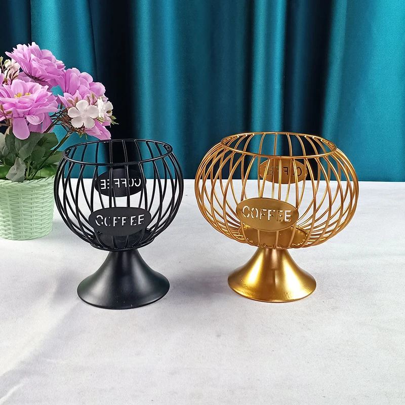 

Multifunction Vintage Metal Tower Stand Coffee Cup Basket Anti-Rust Large Iron Wire Electroplating Storage Cup Organizer Holder