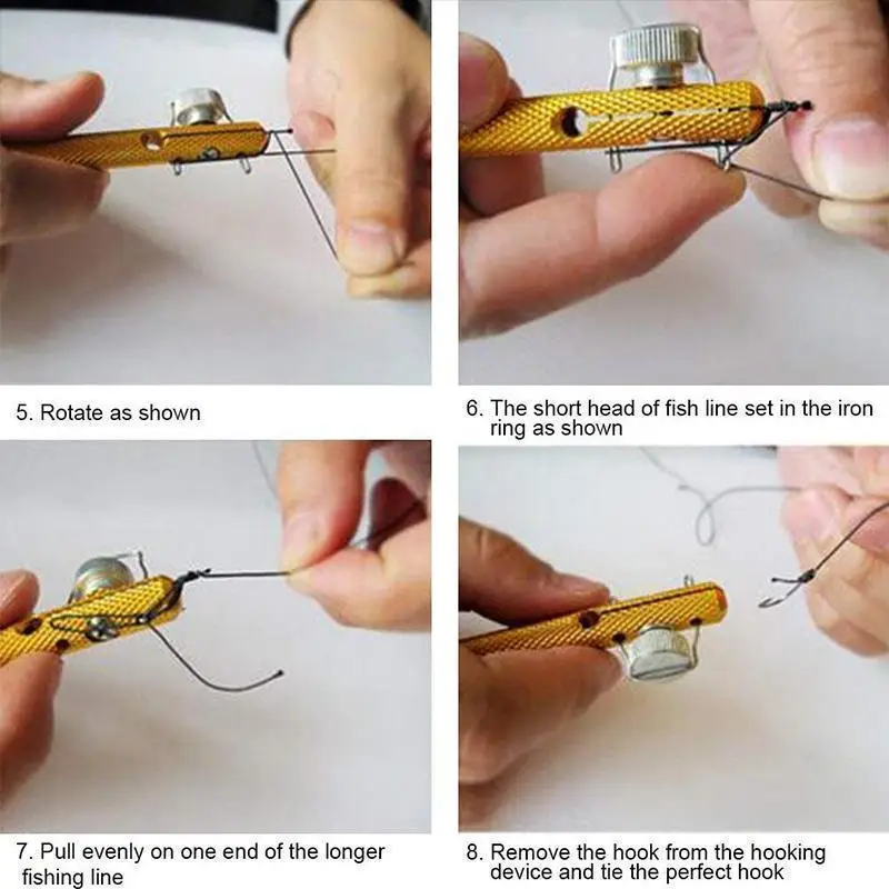 

Full Metal Fast Fishing Hook Knotting Tool Tie Hook Loop Making Device Hooks Decoupling Remover Carp Fishing Tie Knot Accessory