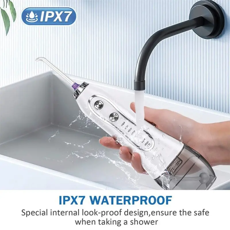 

Oral Irrigator Cordless Water Flosser USB Rechargeable Irrigators 4 Jets Massage Teeth Cleaner Irrigation Dental Floss V500