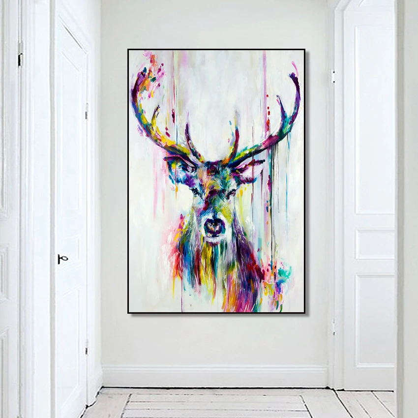 Настраиваемая Картина на холсте скандинавские животные красочные изображения