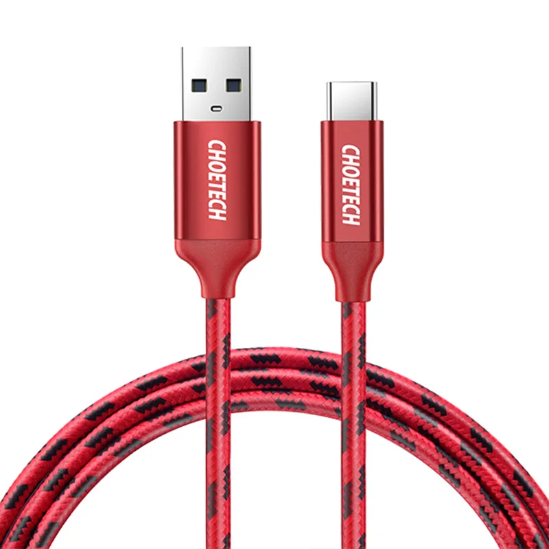 CHOETECH usb type-C кабель type-C 1 м Быстрая зарядка Usb 3,0 кабель для samsung Galaxy S8 USB-C для Xiaomi Mi5 кабели для мобильных телефонов - Цвет: Red