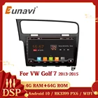 Eunavi 4G 64G 2DIN автомобильное радио для Volkswagen Golf 7 golf 7 2013 - 2015 Мультимедиа Видео плеер навигация Android 10 GPS 2 din dvd