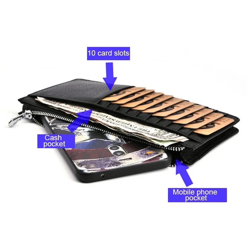 Мужской кошелек из натуральной кожи с отделением для карт деловой держатель