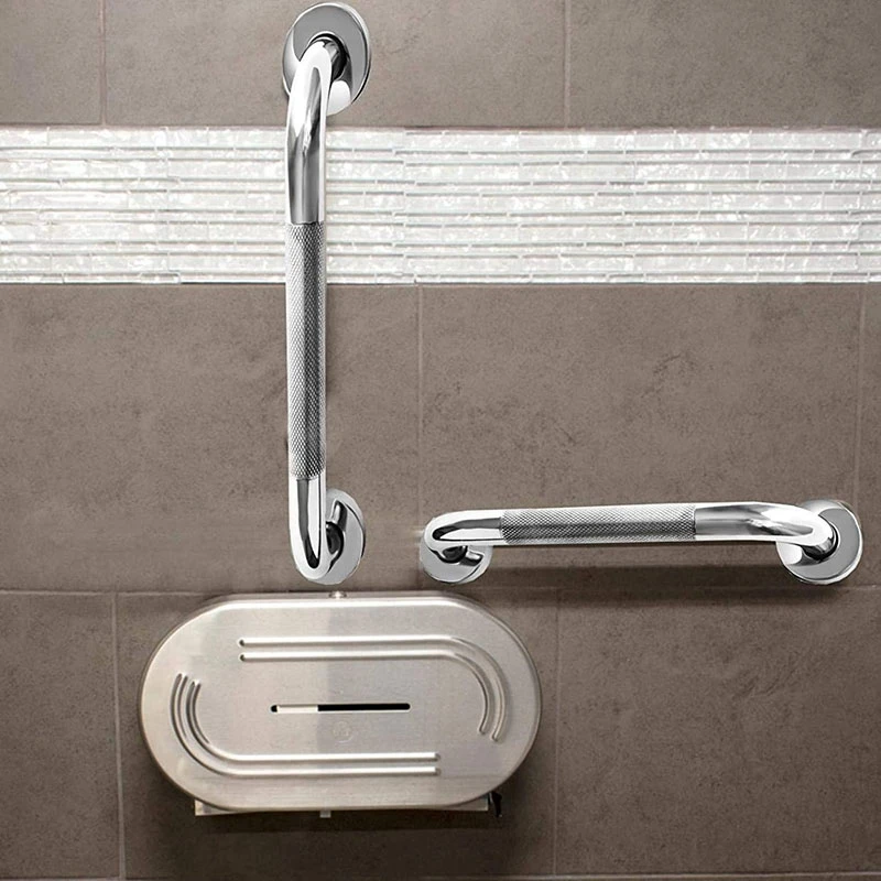 

16 Inch Anti Slip Shower Grab Bar Handle, Chrome Finish Stainless Steel Bathroom Grab Bar, Knurled Bathroom Balance Bar