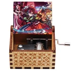 Деревянная музыкальная шкатулка с ручным приводом черная Атака Титанов аниме Demon Slayer для рождественской вечеринки фестиваля сувенир подарок свадебный Декор