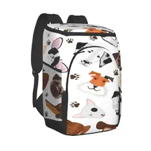Thermal Backpack Cute Puppy Dog Breed Dog Waterproof Cooler Bag Large Insulated Bag Picnic Cooler Backpack Refrigerator Bag