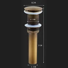 Vidric раковина для ванной комнаты, всплывающее сливное отверстие из латуни с  без переливчатой раковины, слив для отходов Хром Черный Античный ORB слив