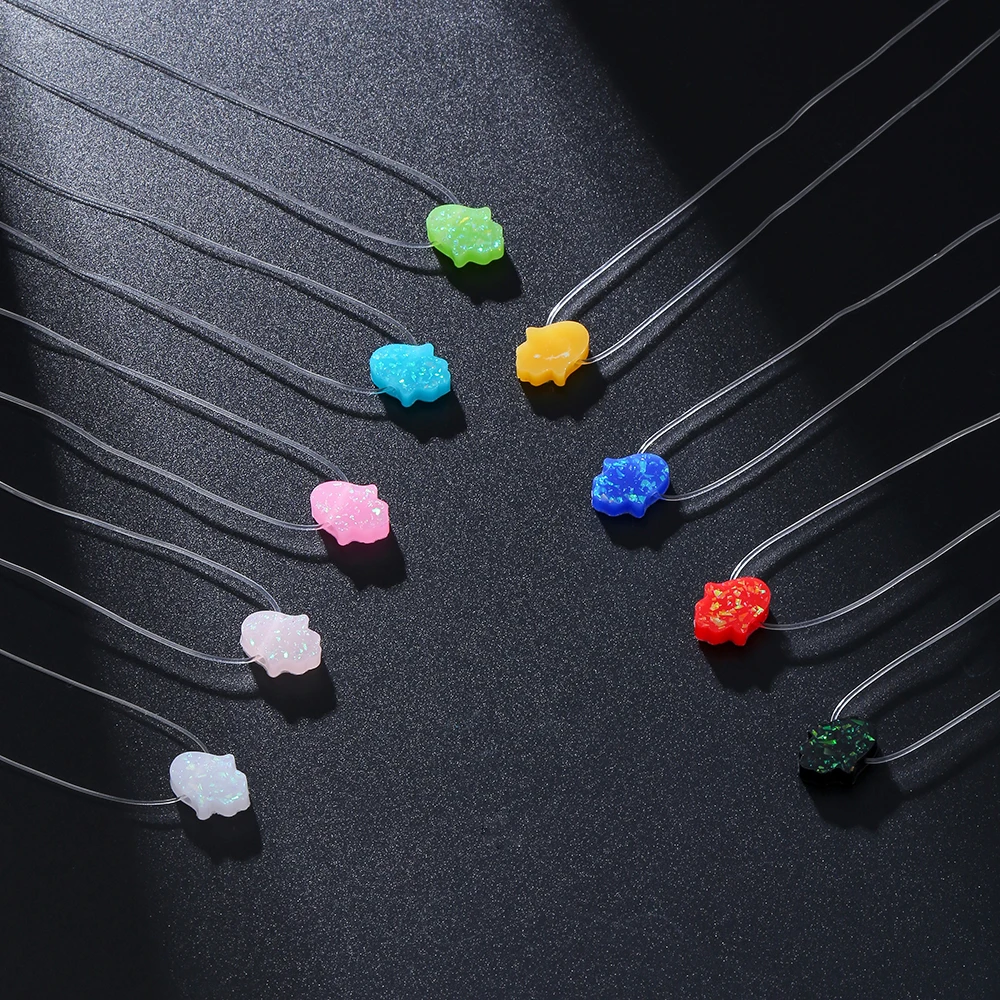 9 видов стилей прозрачный лески рука Фатимы ожерелье и кулон для женщин Хамса