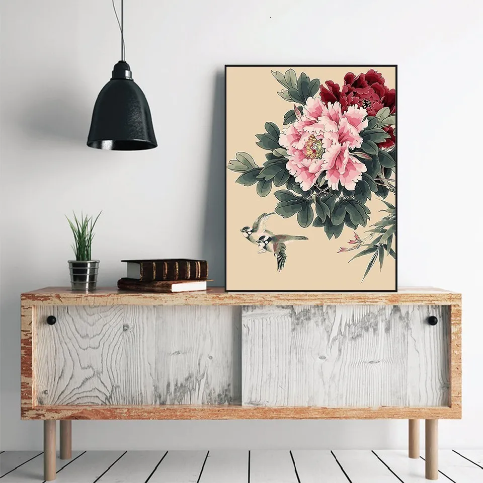 Картина azqsd по номерам краски Subshrubby цветок пиона DIY Холст Картина Ручная Краска ed масляная краска ing цветок украшение дома