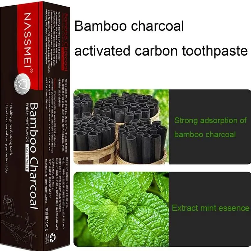 105g бамбуковый уголь зубная паста черного цвета с активированным углем для