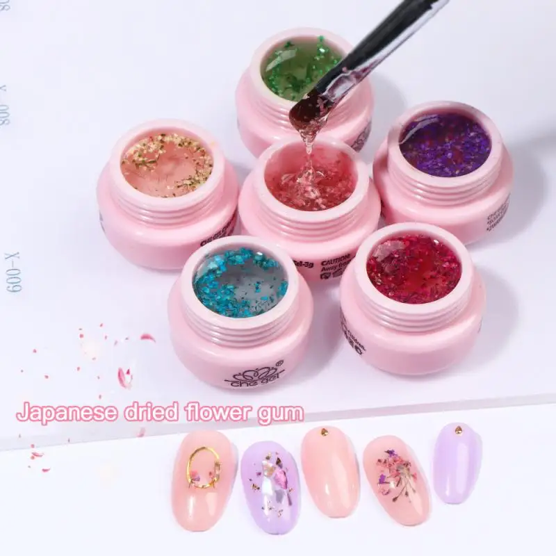 Натуральный яркий клей прозрачный лепестковый градиентный УФ-лак для ногтей