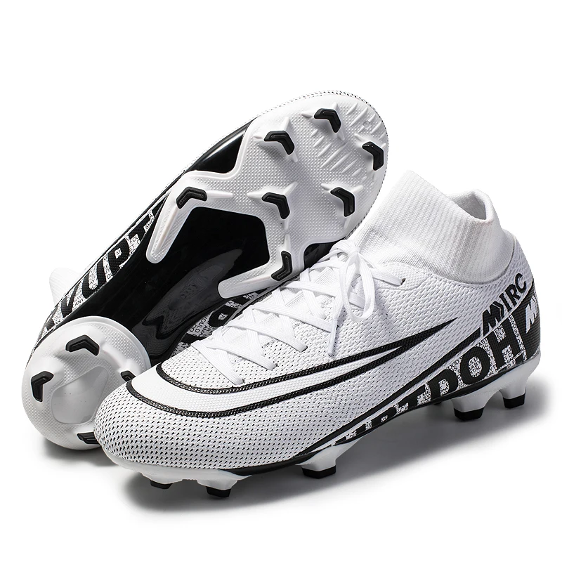 white long spikes Новые футбольные бутсы FG AG мужские футбольные бутсы детские футбольные бутсы тренировочные футбольные бутсы высокие спортивные кроссовки мужские s дропшиппинг - Цвет: white long spikes