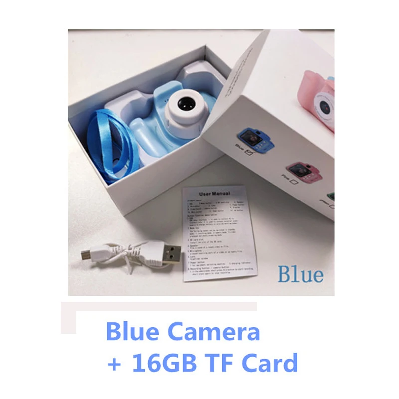 16GB Blue Camera Детская камера фотографии детская игрушка подарок на день рождения мини цифровая камера s игрушки для детей реквизит для фотосъемки - Цвет: 16GB Blue Camera