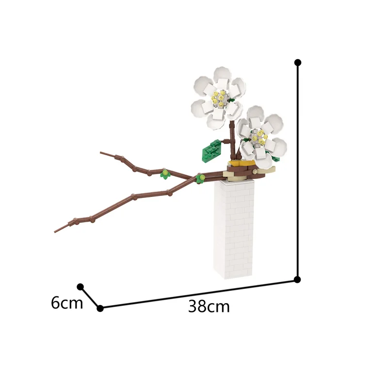 BuildMoc друг для девочки серии Искусство Цветок строительные блоки MOC цветок ветка