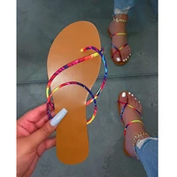 2020 summer new women shoes fashion casual outdoor beach slippers comfortable flat bottomed toe women sandals plus size 37 42