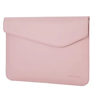 Solid pink Водонепроницаемые гладкие Мультяшные Сумки из искусственной кожи для ноутбука Macbook Air 13 Сумка Pro 14 15 чехол для сенсорной панели ультратонкий женский чехол - Цвет: Solid pink