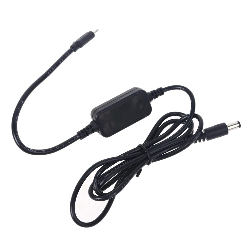 USB C PD Type C Male to 12V 20V 5.5x2.1mm Male Step Up Power Supply Cable for Wifi Router LED Light CCTV Camera and more