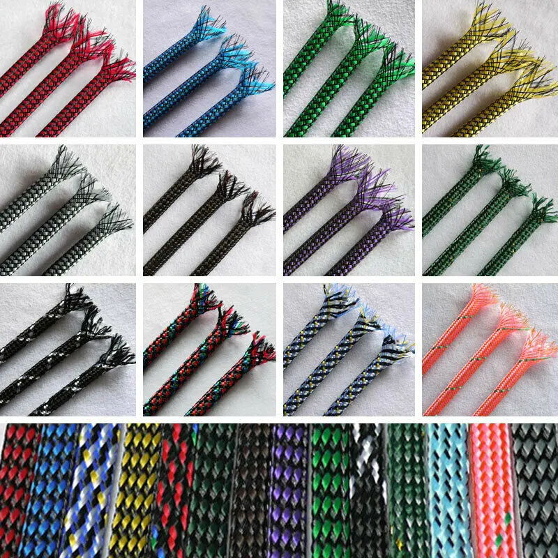 

PET Nylon Braided Sleeve Tube 30 mm Width Car Audio Cable Wire Sleeving Sheath