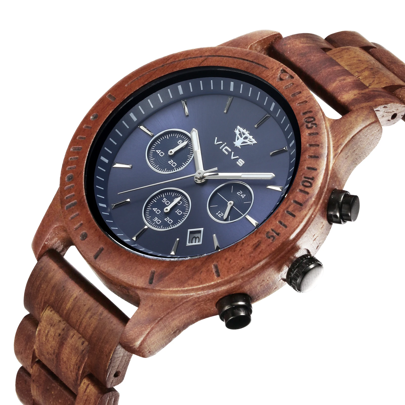 Men's Watch Custom Private Label Sandalwood Walnut Teak Unisex Wooden Watches,Ebony Wood Engraved Watch