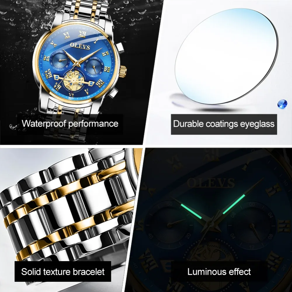 Часы наручные мужские с хронографом повседневные спортивные брендовые