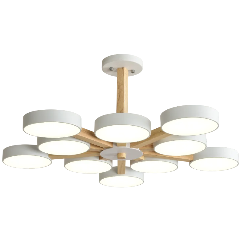 

TRAZOS 220V LED Chandelier With Metal Lampshade For Living Room Modern Ceiling Chandeliers Wooden Lustres Rooms Hanging Lamps