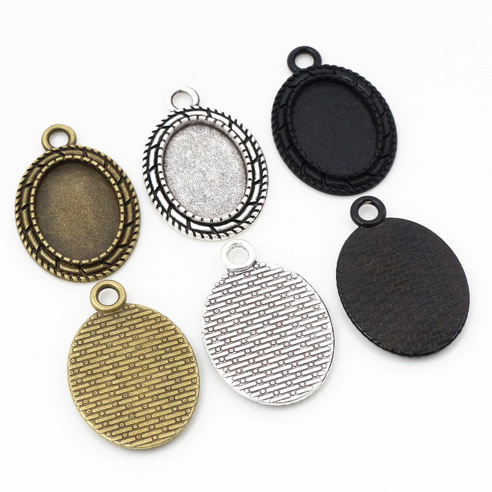 

10 шт. 13x18 мм Внутренний размер 3 вида цветов в простом стиле Камея Кабошон основа Подвеска Ожерелье