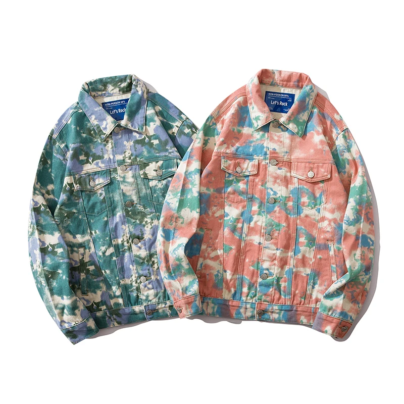 Mirecoo Let‘s Rock Men Shirt Tie dyeing Camo Cowboy Shirts Harajuku Hip Hop Long Sleeve Mens Streetwear Tops Clothes | Мужская одежда