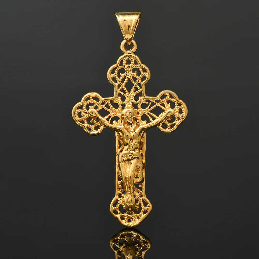 

Cross Pendant Gilded Jewelry Charm Cross Pendant Hollow Cross Pendant