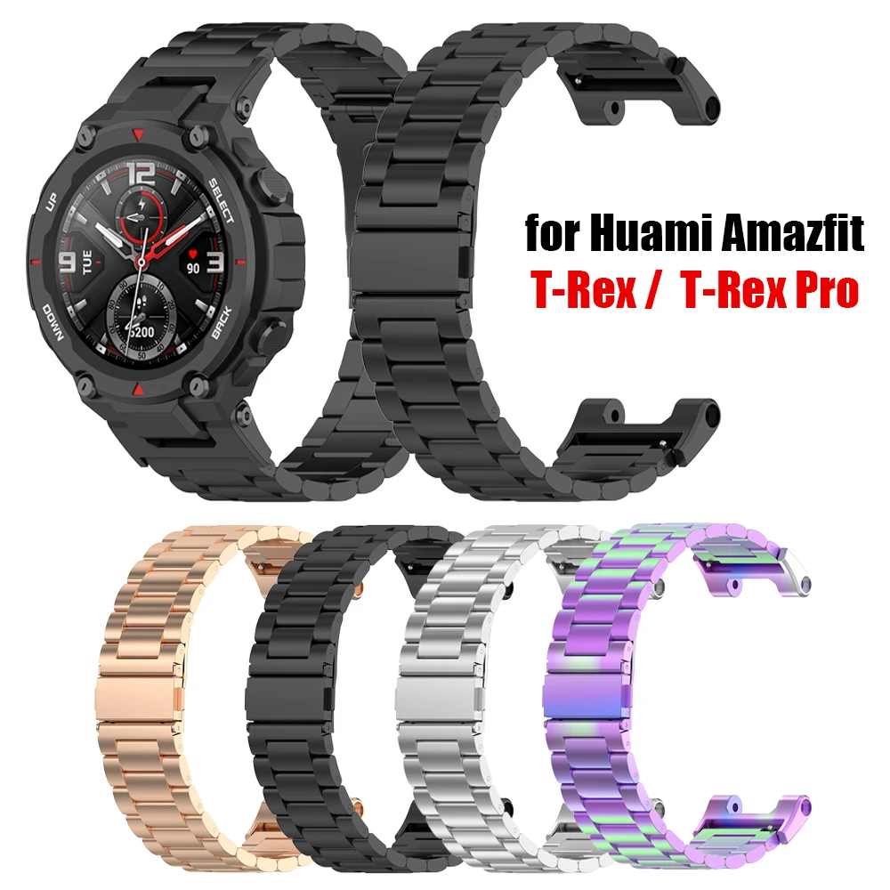 

Ремешок из нержавеющей стали для Huami Amazfit T-Rex /T-Rex Pro, роскошный элегантный браслет для наручных часов
